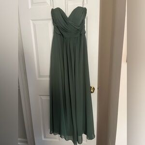 Eucalyptus green azazie strapless dress